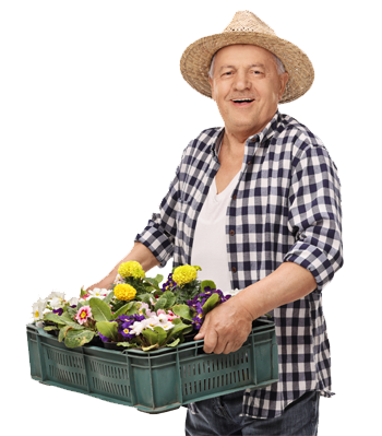 Colorado man gardening.